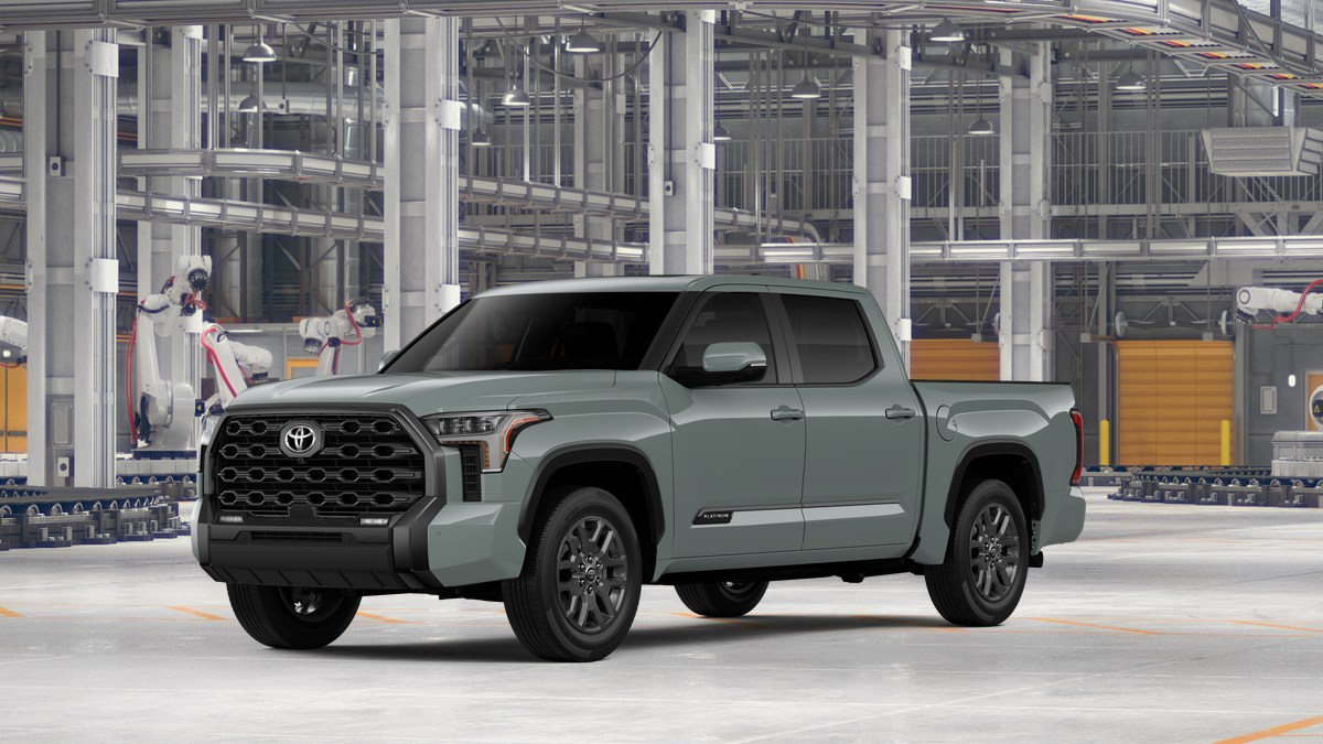 2026 Toyota Tundra Platinum in Lunar Rock — front three-quarter view