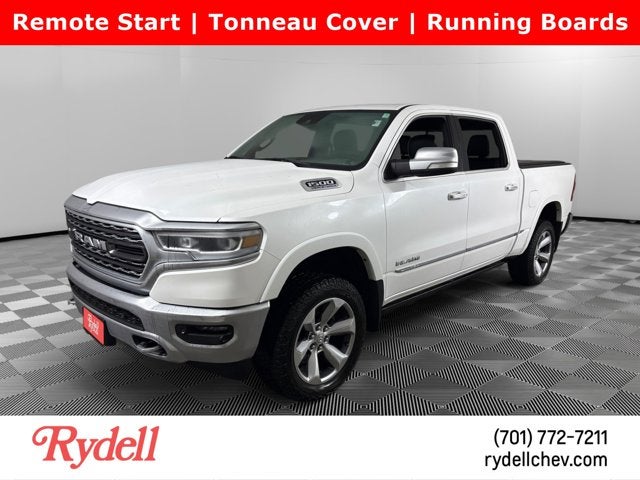 2022 RAM 1500 Limited in Ivory White Tri-Coat Pearlcoat — front three-quarter view