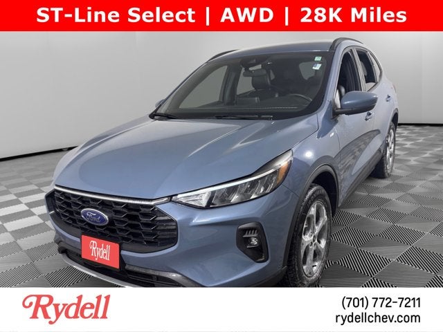 2025 Ford Escape ST-Line Select in Vapor Blue — front three-quarter view