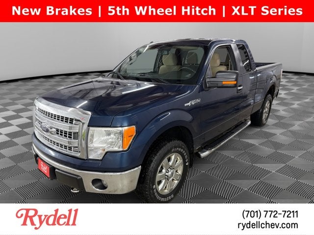 2013 Ford F-150 XLT in Blue Jeans Metallic — front three-quarter view