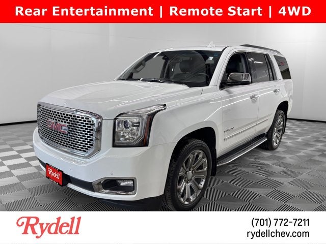 2017 GMC Yukon SLT in Summit White — front three-quarter view