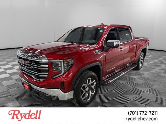 2023 GMC Sierra 1500 SLT in Volcanic Red Tintcoat — front three-quarter view
