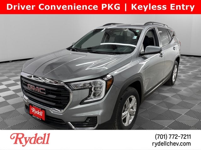 2024 GMC Terrain SLE in Sterling Metallic — front three-quarter view