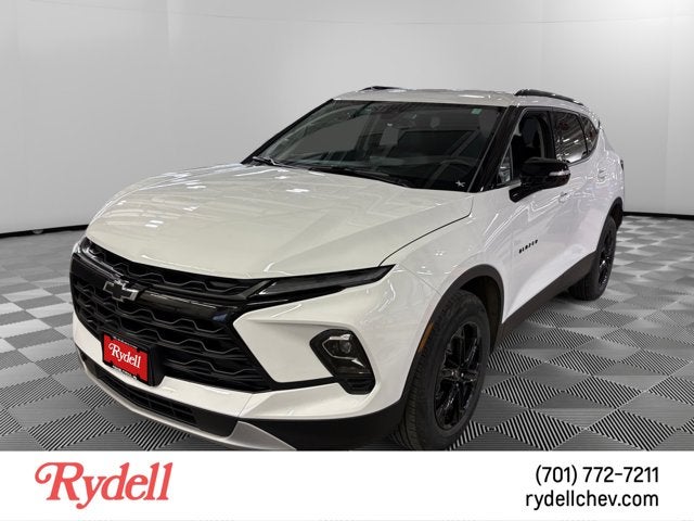 2023 Chevrolet Blazer LT in Summit White — front three-quarter view
