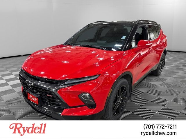 2023 Chevrolet Blazer RS in Red Hot — front three-quarter view