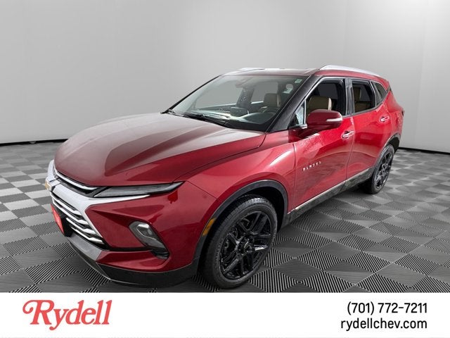 2023 Chevrolet Blazer Premier in Radiant Red Tintcoat — front three-quarter view