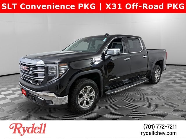 2022 GMC Sierra 1500 SLT in Onyx Black — front three-quarter view
