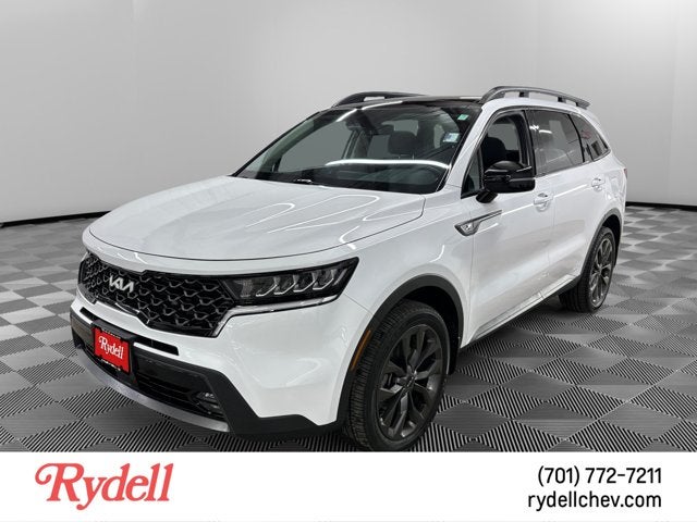 2023 Kia Sorento X-Line EX in Glacial White Pearl — front three-quarter view