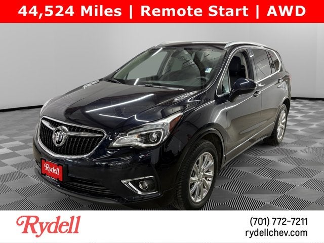 2020 Buick Envision Essence in Dark Moon Blue Metallic — front three-quarter view