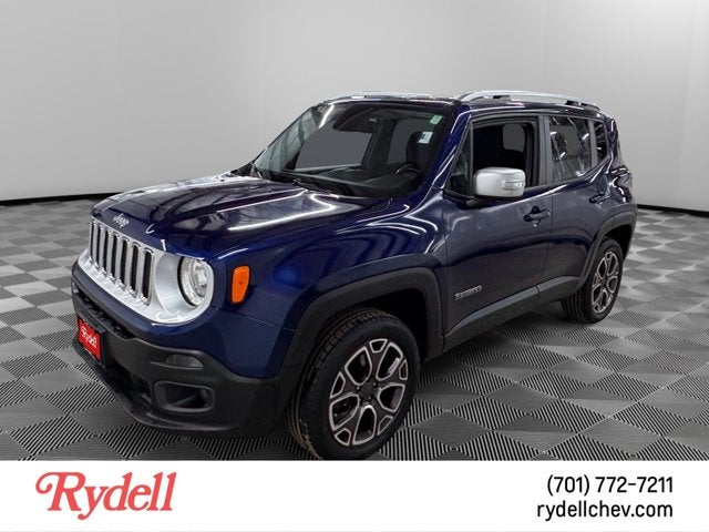 2016 Jeep Renegade Limited in Jetset Blue — front three-quarter view